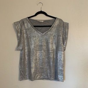 People's Project L.A. Laveena Silver Knit Top